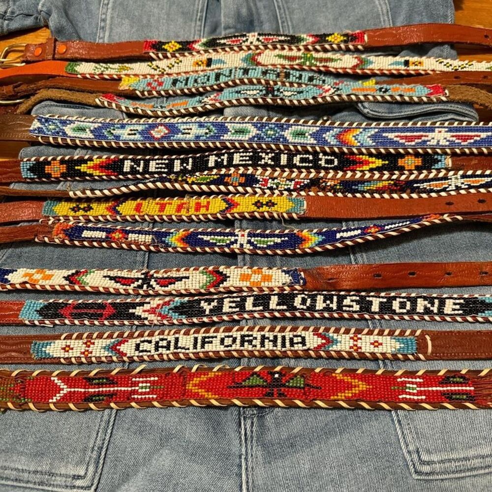 Handbeaded Hat Belts and‎ a few belts- see measurements . *Pricing is for only 1 - Picture 5 of 8